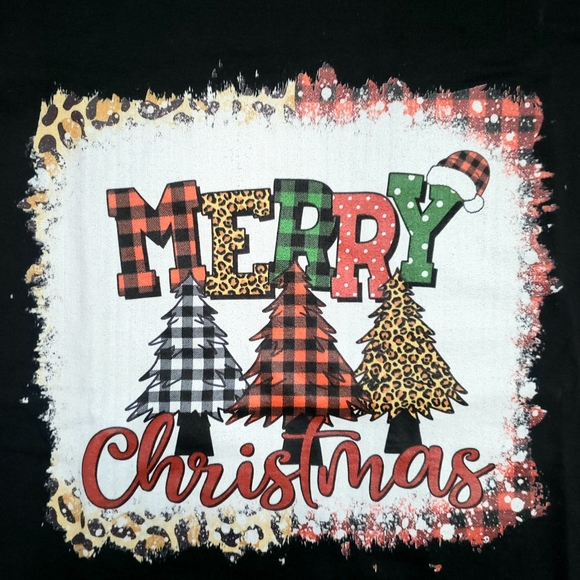 Merry Christmas T-Shirt Leopard buffalo plaid Chri - Picture 2 of 3